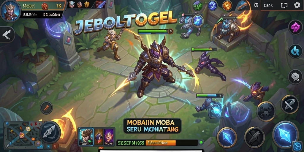 Tampilan gameplay seru dari JEBOLTOGEL dengan pertarungan tim yang intens.