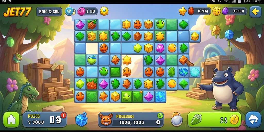 Tangkapan layar gameplay JET77 yang penuh warna dan menarik.