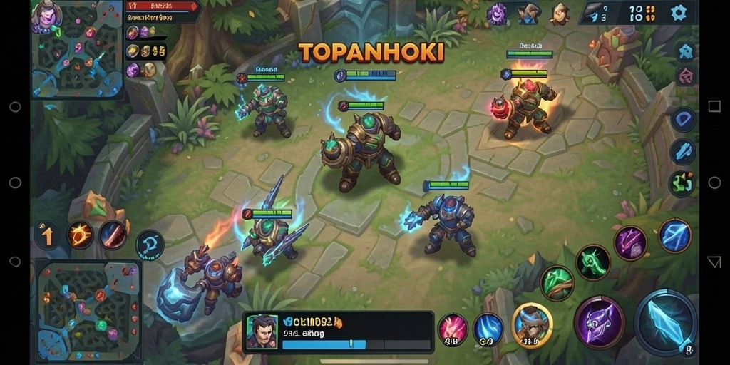 Gameplay seru dan kompetitif dari TOPANHOKI saat tim bertarung.
