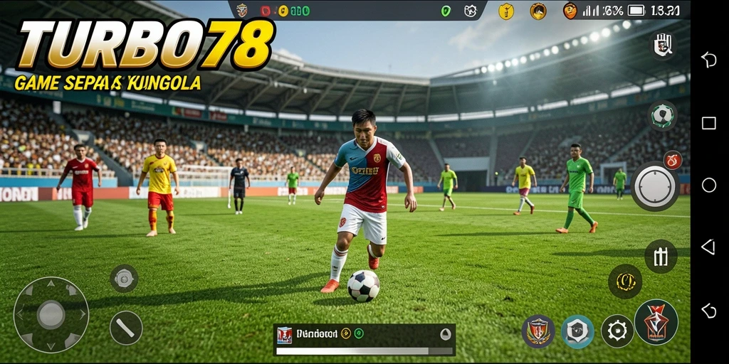 TURBO78 menampilkan aksi seru di lapangan sepak bola.